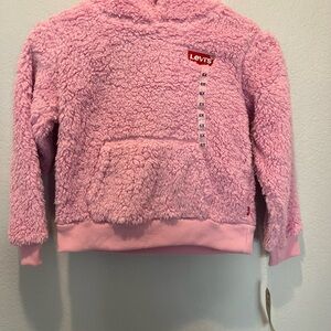Girls Large 6X Years Levi's Sherpa Batwing Pullover Hoodie Pink